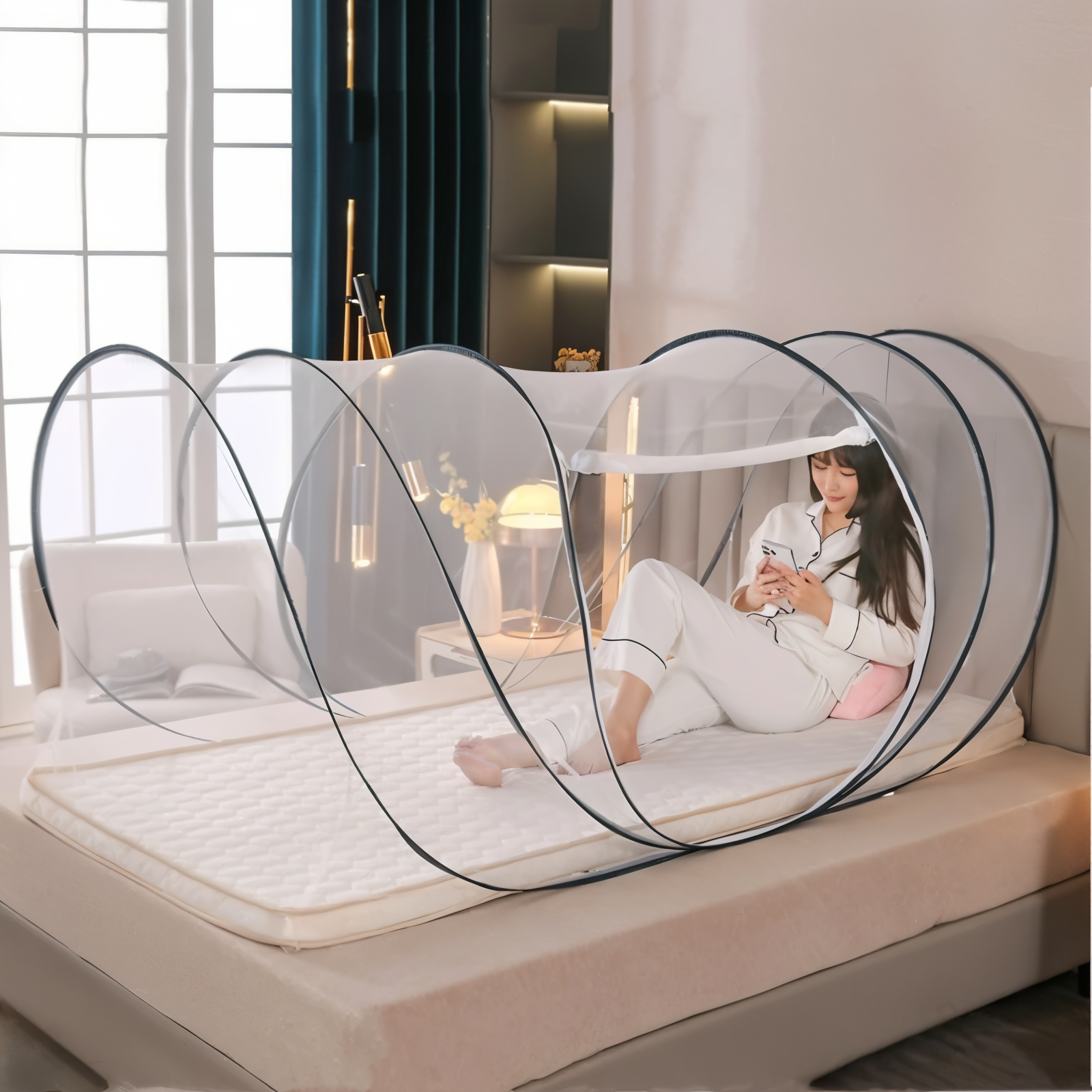 Travel-Friendly Round Mosquito Protection Net with Easy Setup