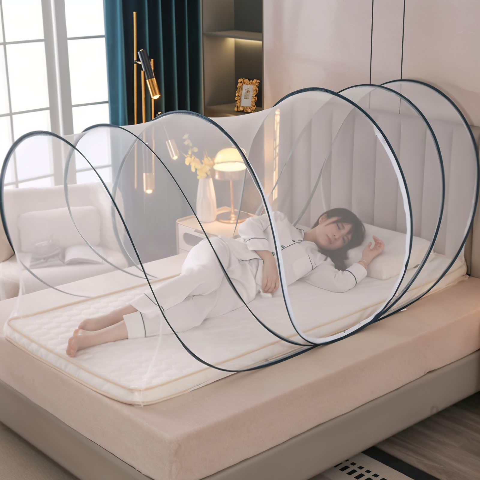 Travel-Friendly Round Mosquito Protection Net with Easy Setup