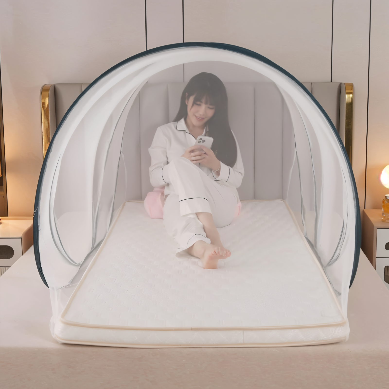 Travel-Friendly Round Mosquito Protection Net with Easy Setup