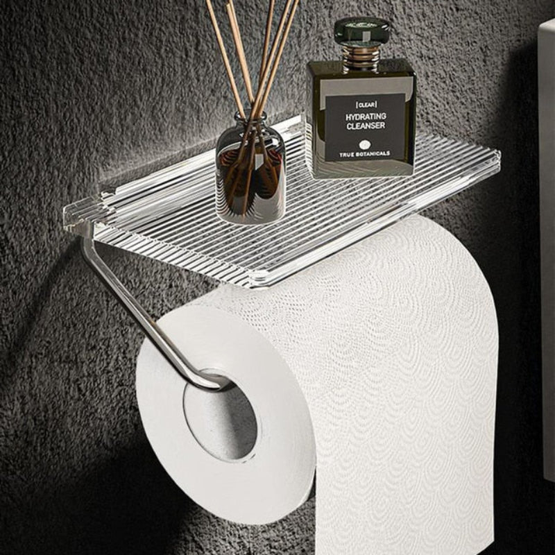 Sleek Wall-Mounted Toilet Paper Organizer with Acrylic Finish