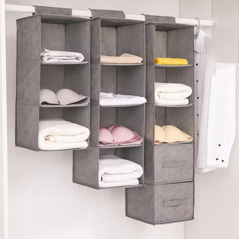 Versatile Fabric Closet Storage System with Adjustable Bins