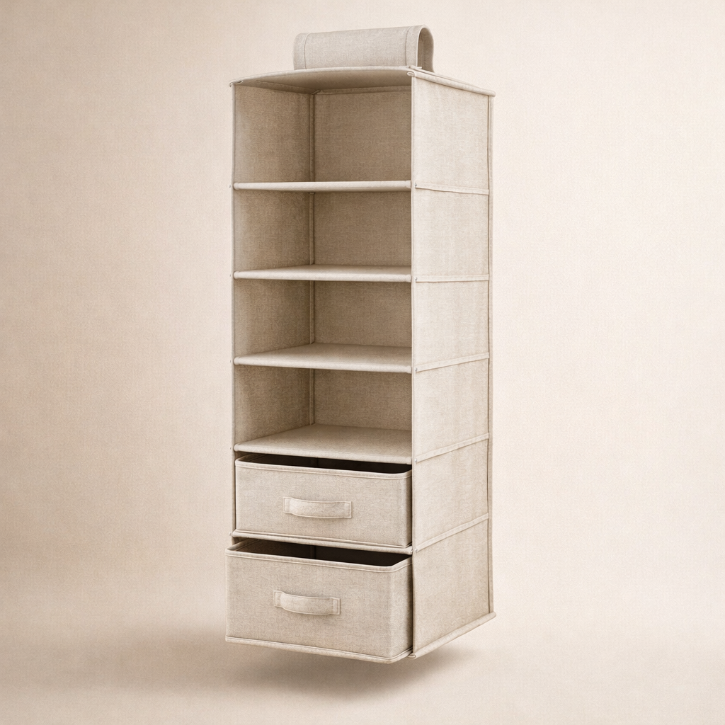 Versatile Fabric Closet Storage System with Adjustable Bins