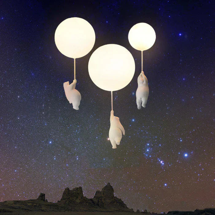 Whimsical Bear & Balloon LED Pendant Light for Kids' Rooms