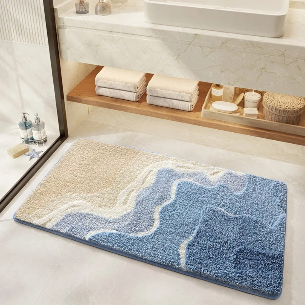 Seaside Serenity Non-Slip Bath Mat with Coastal Design