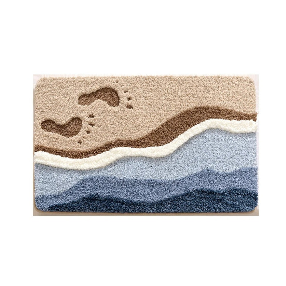 Seaside Serenity Non-Slip Bath Mat with Coastal Design