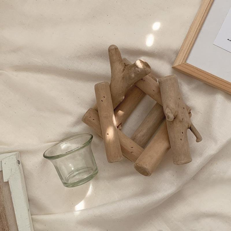 Elegant Glass and Wood Tealight Candle Stand for Home Decor
