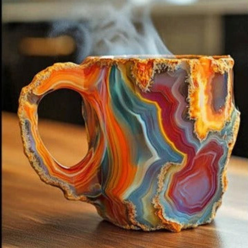 Elegant Resin Coffee Mug with Ergonomic Grip - Dishwasher Safe