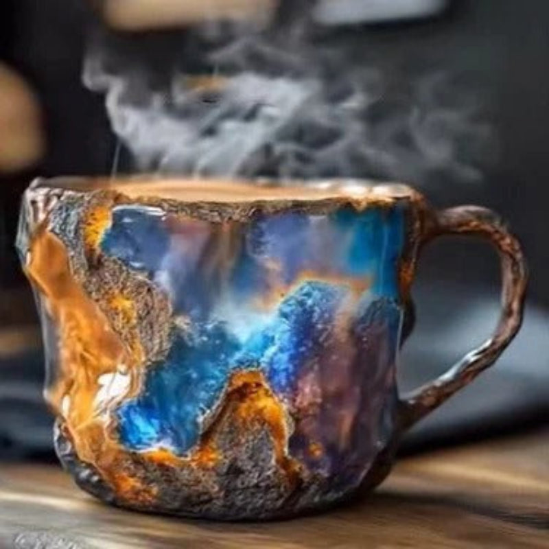 Elegant Resin Coffee Mug with Ergonomic Grip - Dishwasher Safe