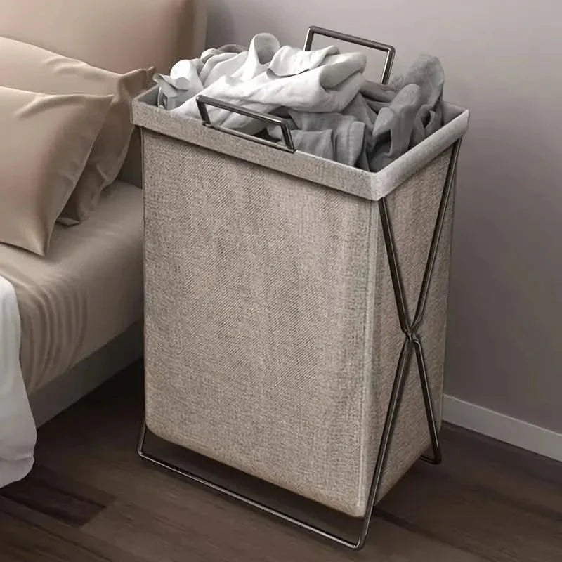 Durable 60L Collapsible Laundry Hamper with Metal Frame