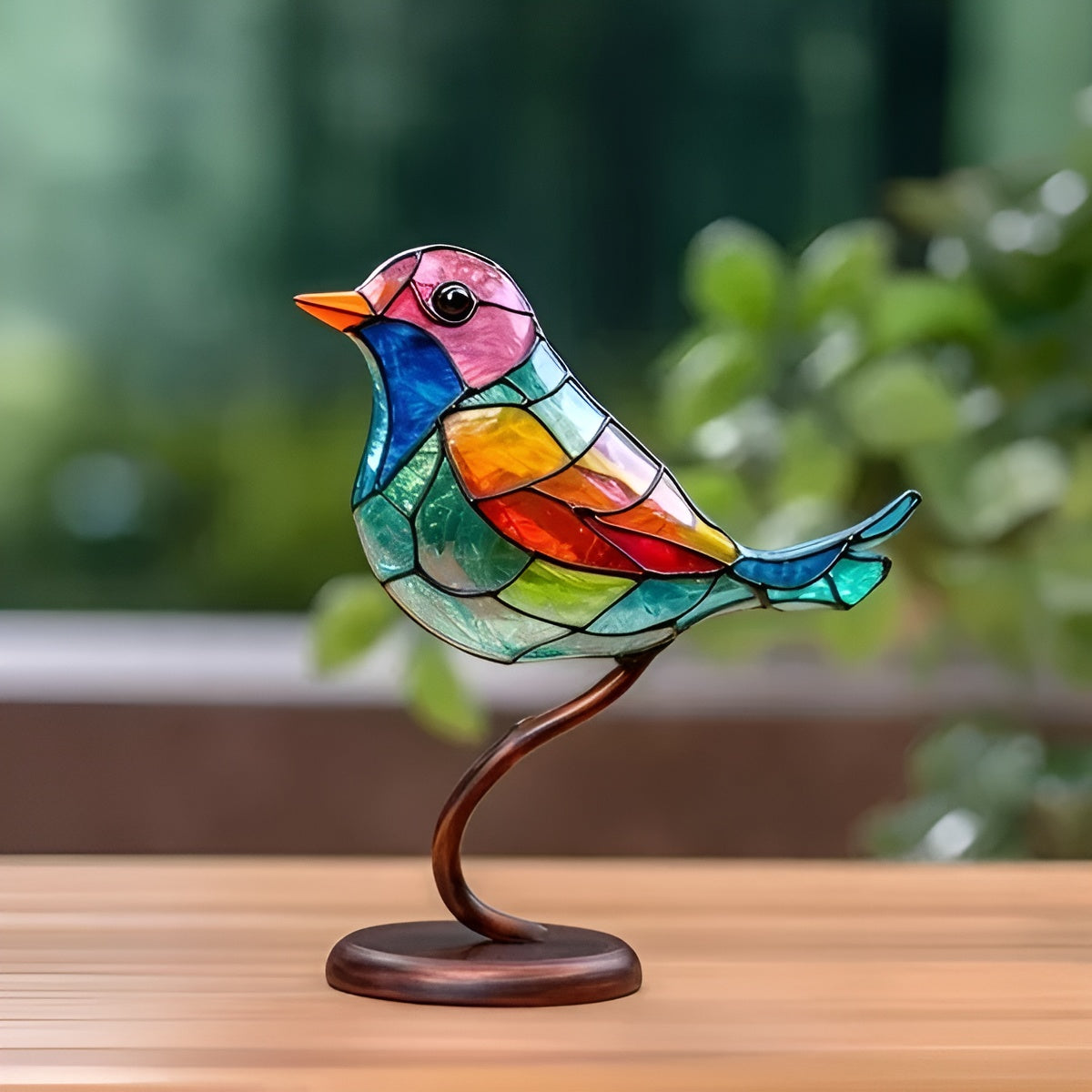 Charming Avian Art Piece - Freestanding Acrylic Sculpture