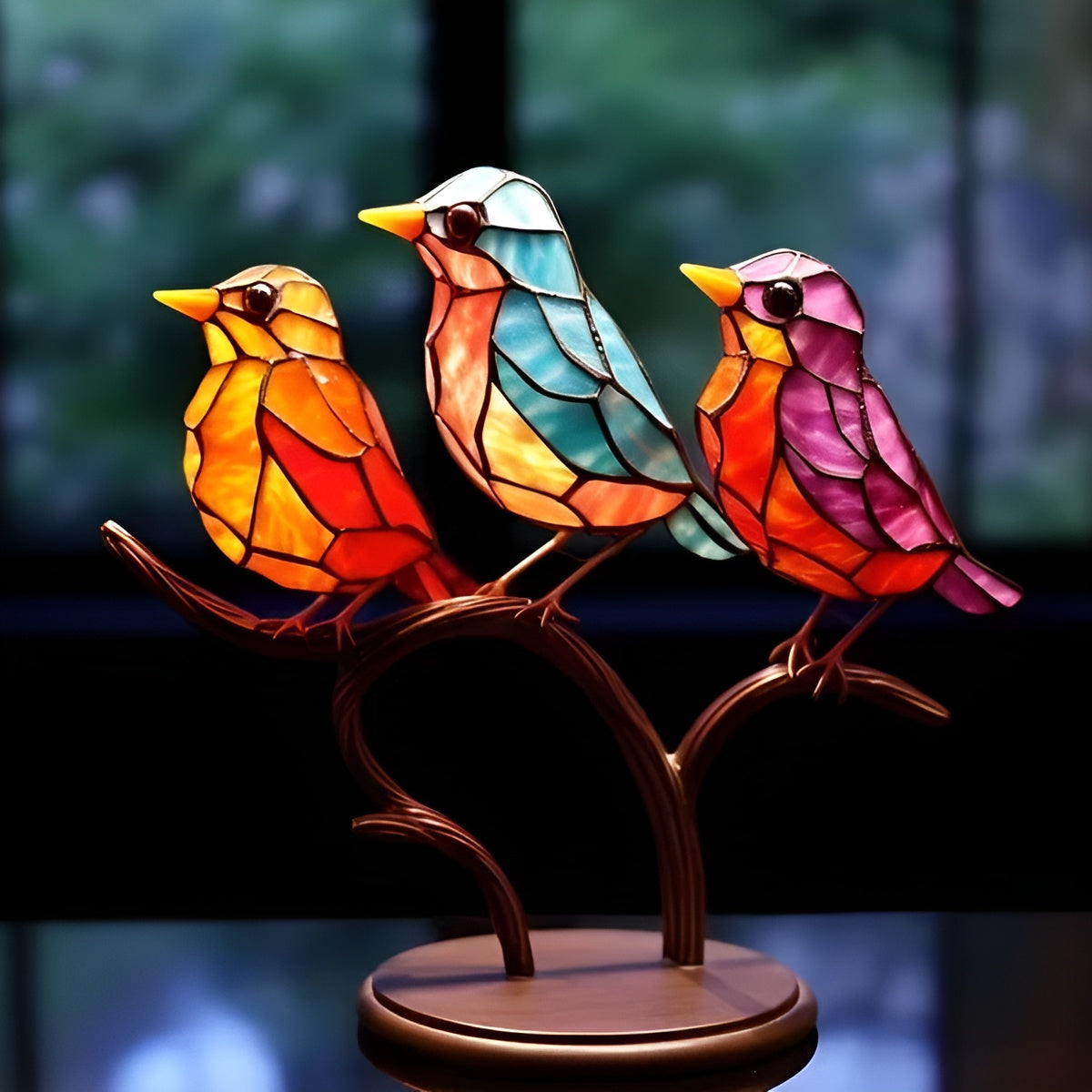Charming Avian Art Piece - Freestanding Acrylic Sculpture