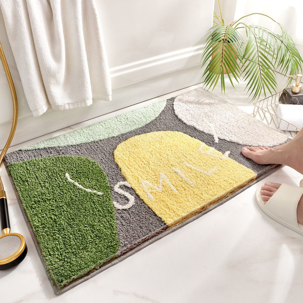 Vibrant Quick-Dry Bath Mat with Non-Slip Backing for Safety
