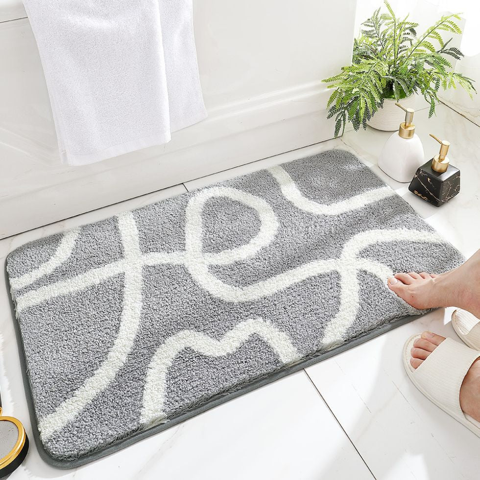 Vibrant Quick-Dry Bath Mat with Non-Slip Backing for Safety
