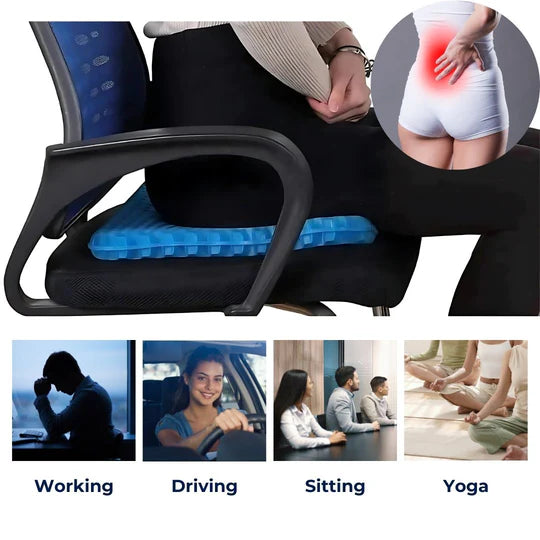 ComfortFlex - Supportive Gel Seat Cushion for Back & Tailbone Relief