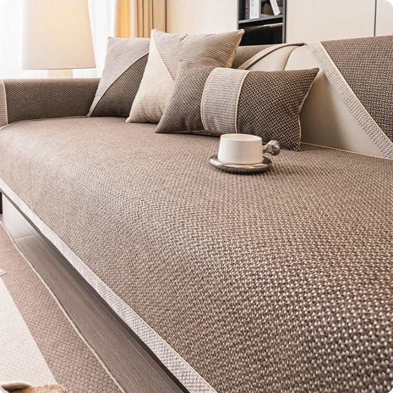 All-Season Non-Slip Cotton-Linen Sofa Cover – Breathable Design