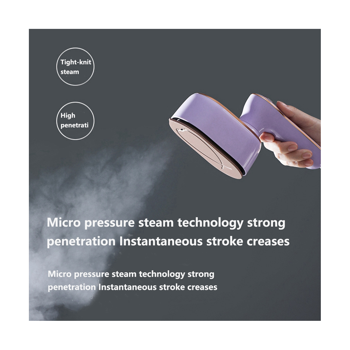 Portable Fabric Freshener Steam Iron for Quick Touch-Ups