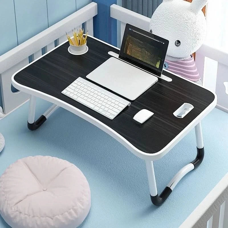 Compact Table with Drink and Tablet Holder for Space Efficiency