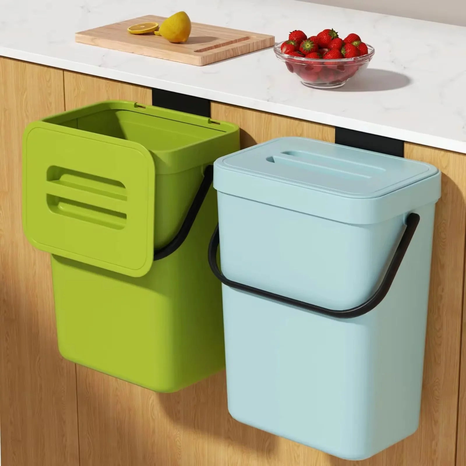 Space-Saving Smart Trash Can with Odor Control Lid