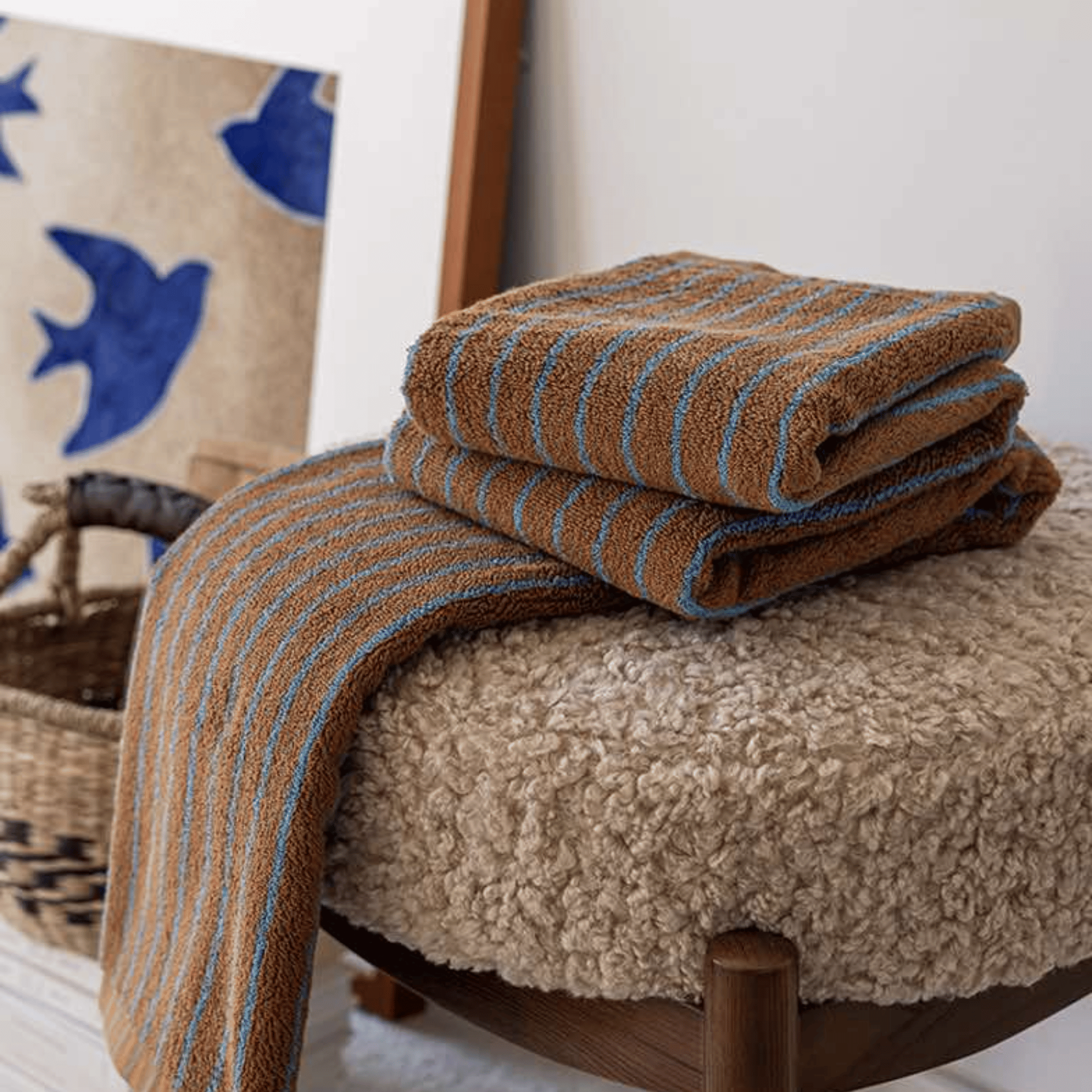 Luxurious Striped Combed Cotton Bath Towel – Rectangle Shape