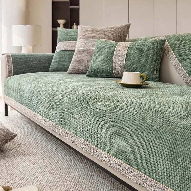 SofaGuard - Chic Linen Couch Protector with Secure Grip