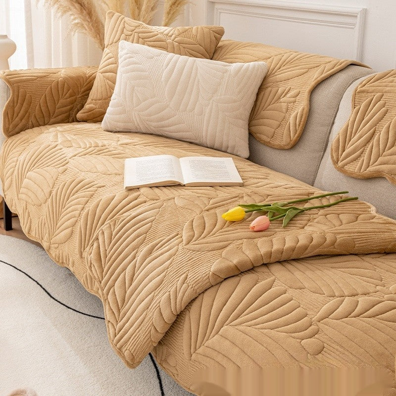 Plush Sofa Shield with Non-Slip Design for Wide Armrests