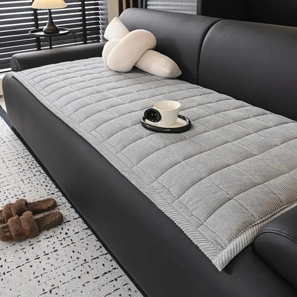 Premium Sofa Shield with Quilted Microfiber and Non-Slip Base