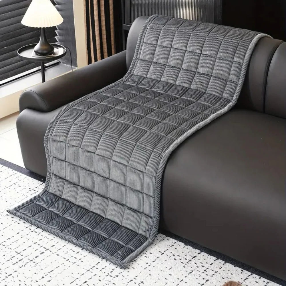 Premium Sofa Shield with Quilted Microfiber and Non-Slip Base