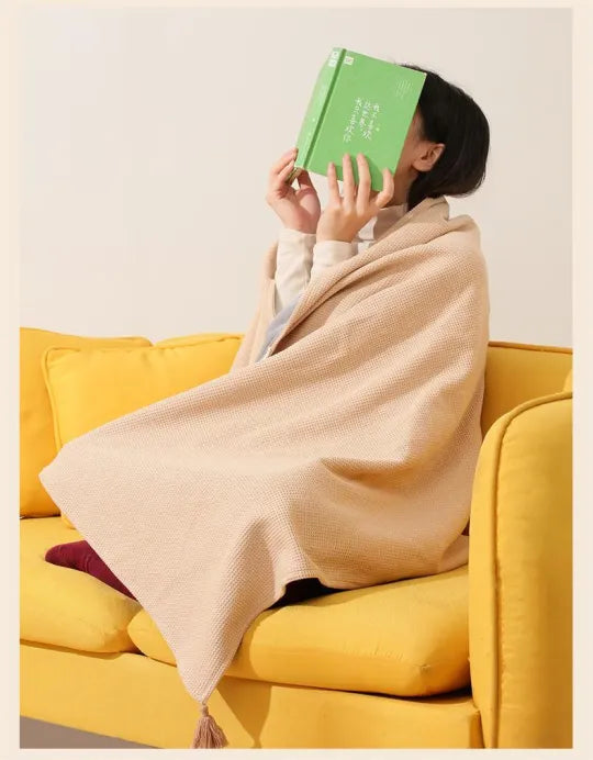 WarmNest USB Rechargeable Heated Fleece Throw Blanket