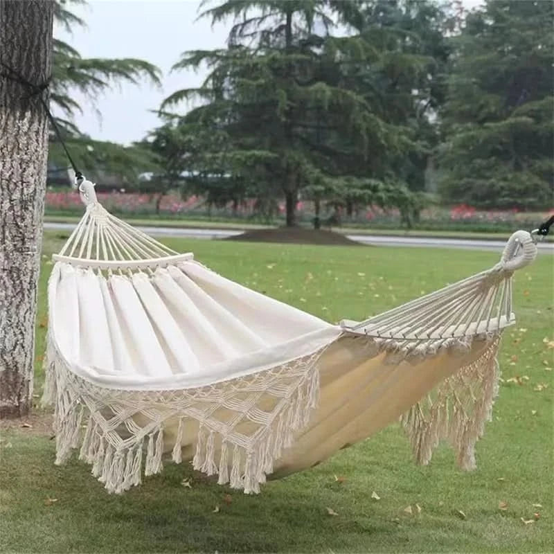 Double Canvas Hammock for Comfortable Outdoor Relaxation
