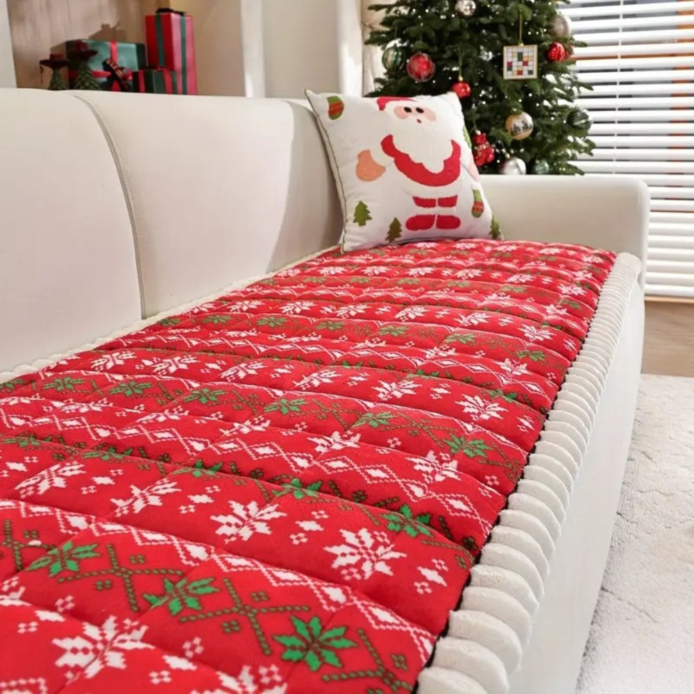 CozyVibe – Festive Sofa Cover for a Warm Holiday Atmosphere