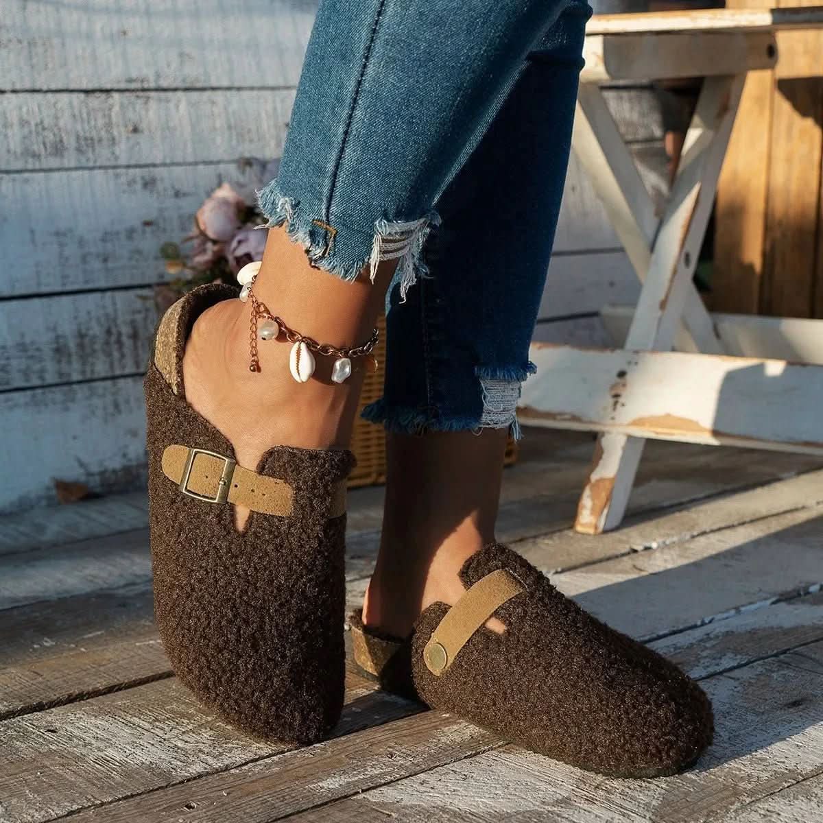 Cozy Winter Comfort Sheepskin Wool Slippers