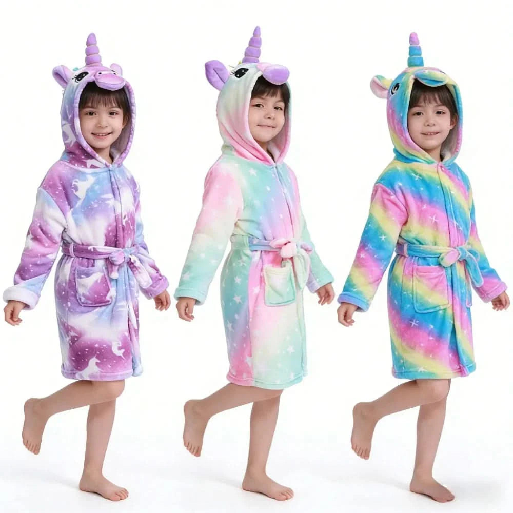 Hooded Flannel Robe for Kids – Soft and Cozy Design