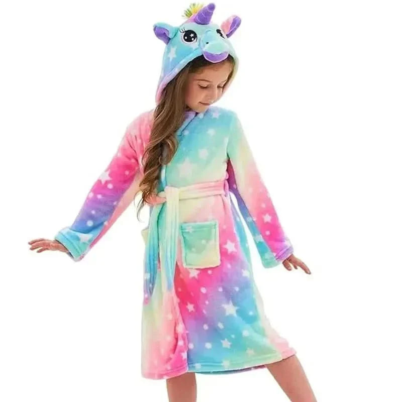Hooded Flannel Robe for Kids – Soft and Cozy Design