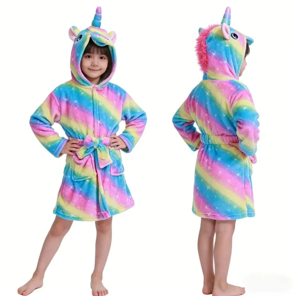Hooded Flannel Robe for Kids – Soft and Cozy Design