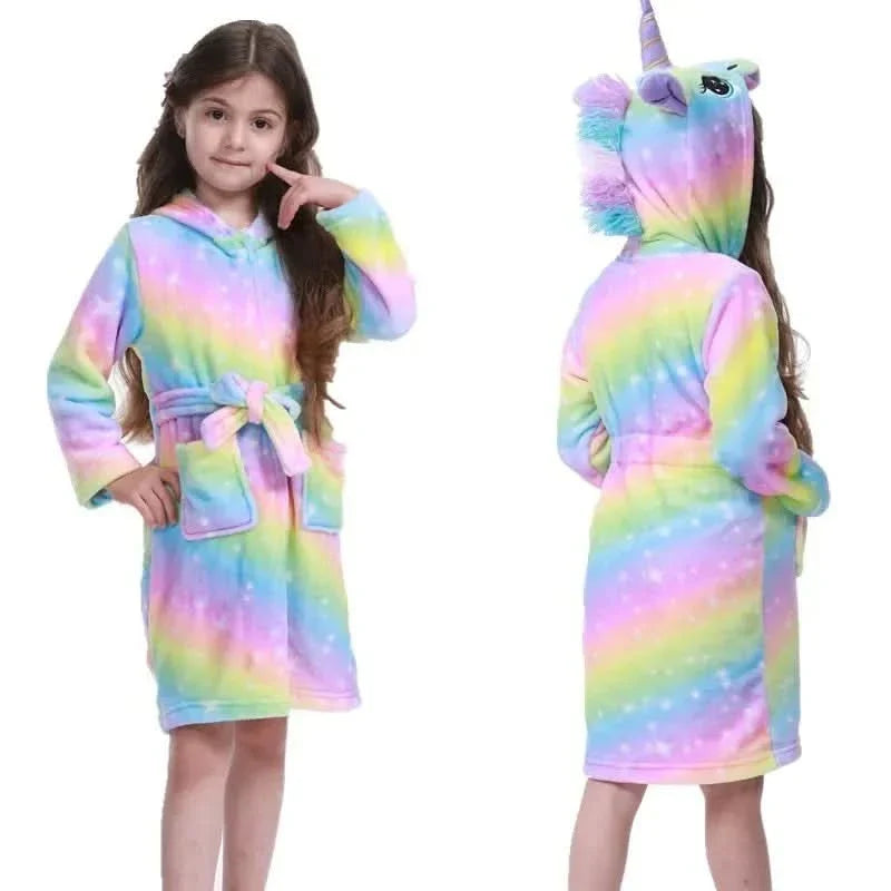 Hooded Flannel Robe for Kids – Soft and Cozy Design