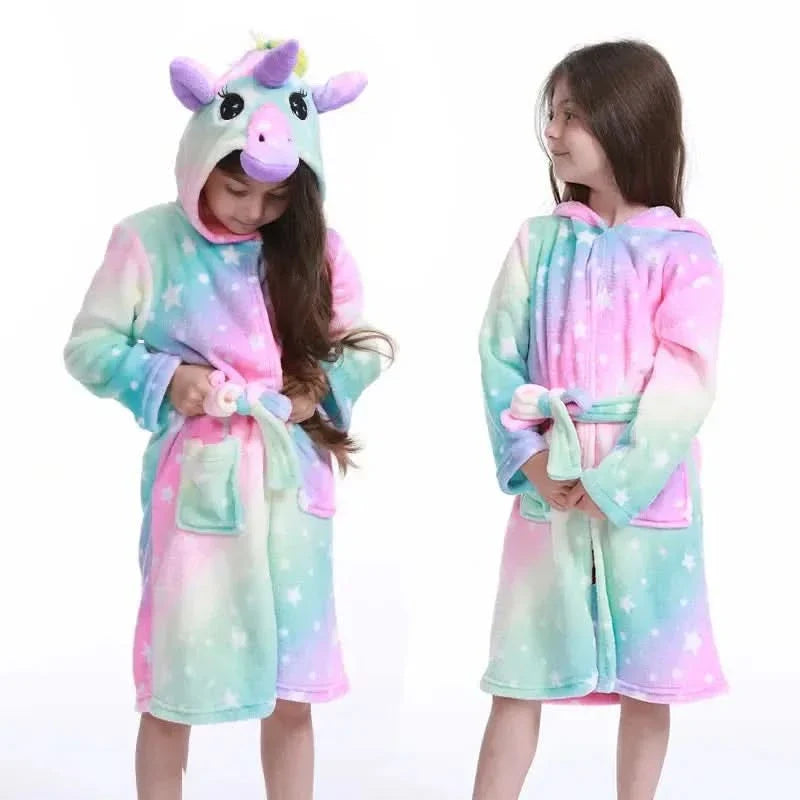 Hooded Flannel Robe for Kids – Soft and Cozy Design