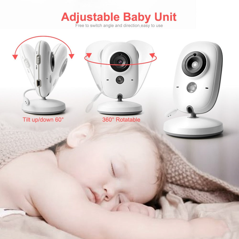 Wireless Baby Monitor with LCD Screen and Two-Way Audio Communication