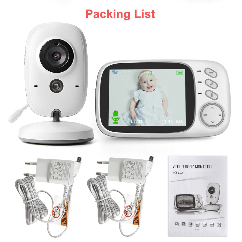 Wireless Baby Monitor with LCD Screen and Two-Way Audio Communication