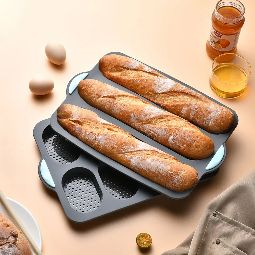 Non-Stick Silicone Baguette Baking Mold for Crispy Bread