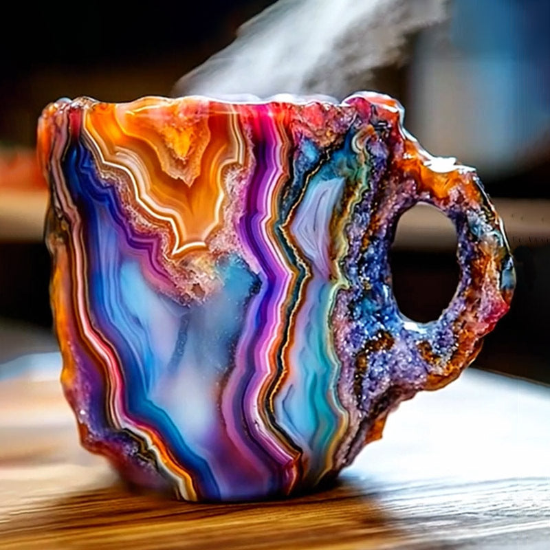 Mineral Crystal Coffee Mugs – Set of Glass Cups