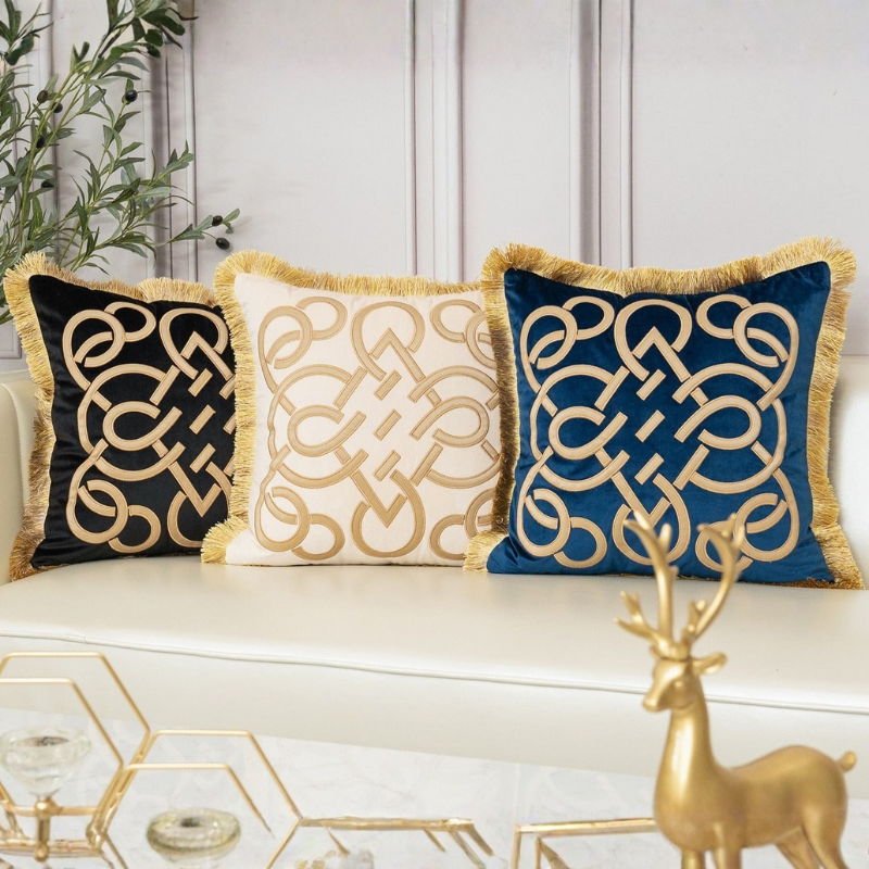 Elegant Embroidered Cushion Cover for Stylish Decor