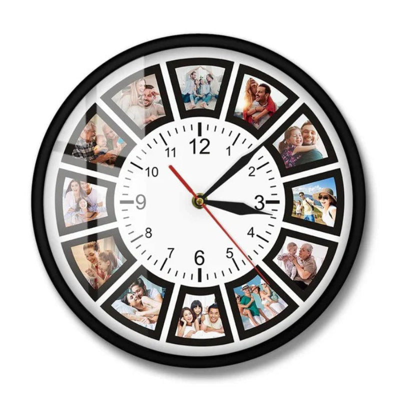 Personalized Memory Clock with 12 Photo Displays – Silent Operation