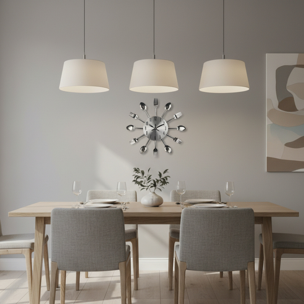 Chef's Delight Round Wall Clock - Silent & Stylish Kitchen Timepiece