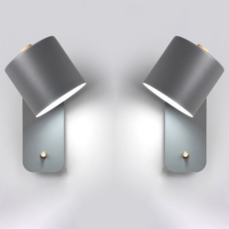Modern Cylindrical LED Wall Sconce with Integrated Switch