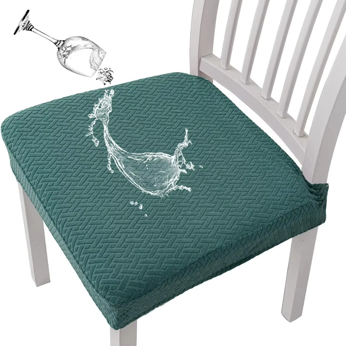 Elegant Waterproof Chair Protectors – Stretchy Jacquard Covers for Dining Spaces