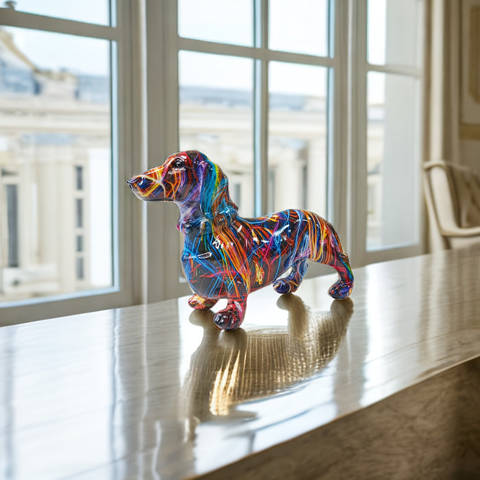 Vibrant Dachshund Figurine for Whimsical Home Decor