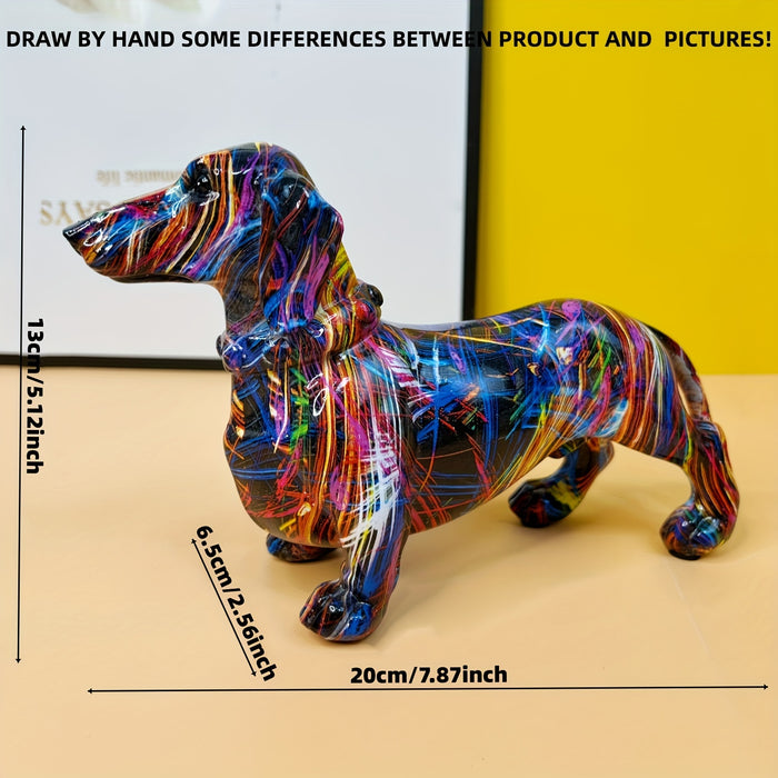 Vibrant Dachshund Figurine for Whimsical Home Decor