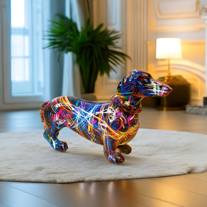 Vibrant Dachshund Figurine for Whimsical Home Decor
