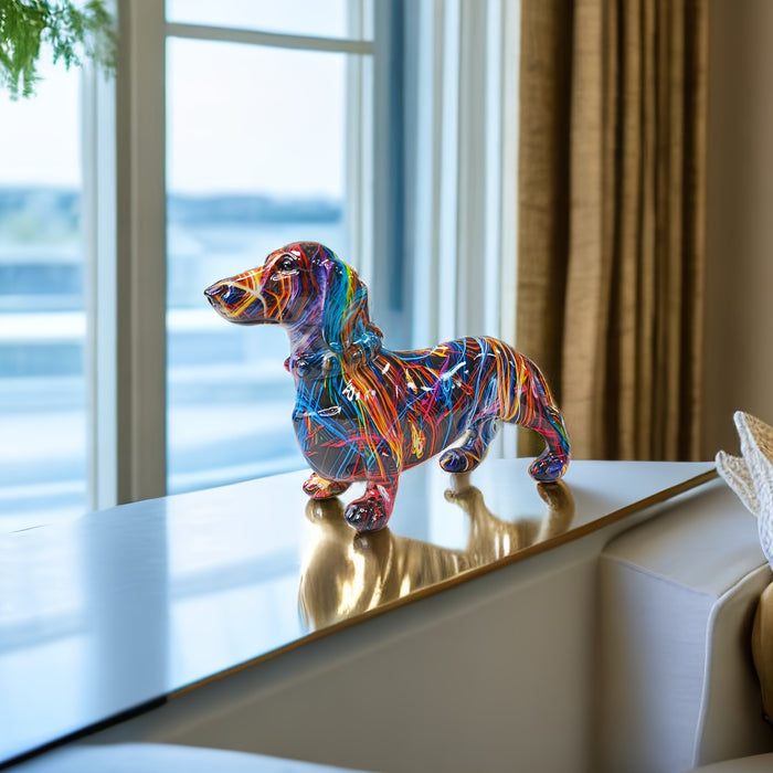 Vibrant Dachshund Figurine for Whimsical Home Decor
