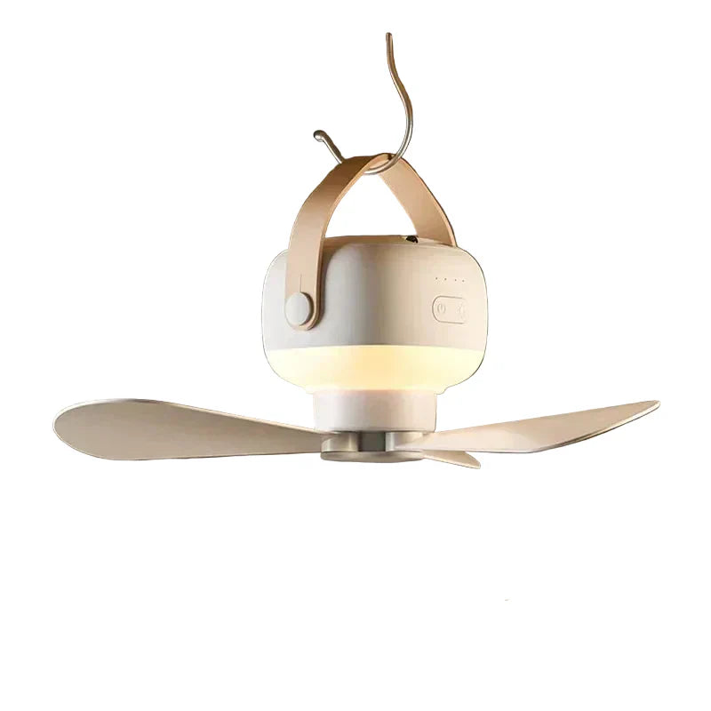 Portable Ceiling Fan with LED Light – Hanging and Standalone